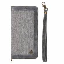 Canvas PU Leather Magnetic Flip Wallet Phone Case w/ Lanyard for iPhone 12 mini 11 Pro Max Xs Max XR X 8 7 Plus SE Cover Shell 2024 - buy cheap