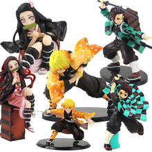 Action figure de anime demon slayer, personagens kimetsu no yaiba nezuko tanjirou zenitsu giyuu inosuke 2024 - compre barato