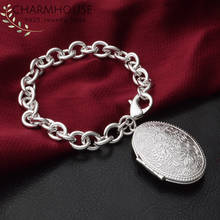 Charmhouse pulseira & braceletes de prata 925, pulseira feminina com pingentes e corrente, moda feminina, joias e bijuterias 2024 - compre barato