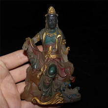 Coleção esmalte colorido feito à mão chinês, guanyin budismo bohisatva estátua de buda fengshui presente decoração 2024 - compre barato