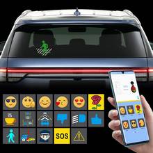 Etiqueta do carro bluetooth led inteligente expressão adesivo emoticons app voz/controle manual interior táxi decorativo 2024 - compre barato