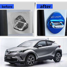 FLYJ 4PCS Car Door Lock Buckle cover t Door Lock cover protector Buckle For Toyota CHR C-HR car styling 2024 - buy cheap