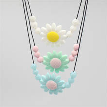 New Silicone Teethers Flower Necklace Baby Teethers Food Grade Beads Infant Chew Charms Necklaces BPA Free Newborn Teething Toys 2024 - buy cheap