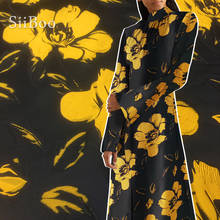 Tecido para vestido em relevo 3d com estampa floral, amarelo europeu, em relevo, brocado, sp5762 2024 - compre barato