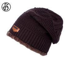 FS Winter Beanie For Men Breathable Hats Women Knitted Skullies Beanies Warm Thick Soft Comfortable Velvet Slouchy Cap Gorras 2024 - buy cheap