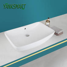 YANKSMART US Contemporary Marble Ceramic Lavatory Basin Sink Above Counter Washbasin Home Bathroom Deck Mounted Vessel Sink 2024 - buy cheap