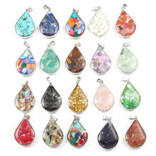 Natural Semi-precious Stone women Necklace Pendant Water drop shape Resin Pendant For jewelry making DIY Necklace accessories 2024 - buy cheap