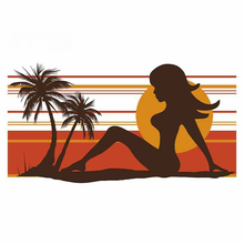 Beautiful Car Stickers Silhouette of Hawaii Beach Trunk Waterproof Camper Motorcycle Anime Decal 2024 - buy cheap