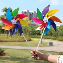 Plástico colorido moinho de vento girador crianças brinquedo gramado jardim quintal festa decoração ao ar livre artesanal 2024 - compre barato
