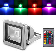 Reflector LED RGB de 10W, foco cambiante de colores con Control remoto, CA 110-240V, IP65, impermeable, iluminación de paisaje de calle al aire libre 2024 - compra barato