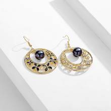 Sophiaxuan Pearl Dangle Earrings Fashion Gold Color Circle Jewelry Big Hollow Out Drop Earings Earring 2020 Jewelry for Women 2024 - buy cheap