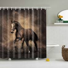 Cortinas de ducha de poliéster con gancho para el baño, visillo Frabic impermeable moderno para el hogar, animales, Lobo, cebra, ciervo, caballo 2024 - compra barato