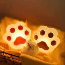 Lámpara de pared de silicona con garra de gato para dormitorio, luz Led de noche decorativa, ambiente, USB, bonito Animal 2024 - compra barato