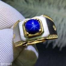 KJJEAXCMY fine jewelry natural star sapphire 925 sterling silver new adjustable gemstone men ring support test luxury popular 2024 - buy cheap