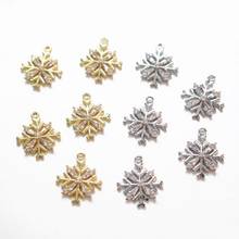 Conectores de copo de nieve chapados en oro de 18K, accesorios para fabricación de pendientes DIY, dijes, accesorios para joyería 2024 - compra barato