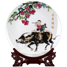 The Year Of The Ox New Chinese Style Sitting Plate Ceramic  Decoraive Plate Ornament Home Decoration Wine Cabinet 2024 - buy cheap