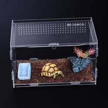UEETEK-caja transparente acrílica para reptiles, caja para araña, escorpión, Gecko, insectos, serpiente, Tortuga, cría de reptiles, suministros de anfibios 2024 - compra barato