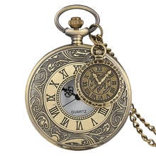 Antique Bronze Quartz Pocket Watches Men Women Pendant Retro Sweater Chain Pocket Clock with Chic Accessory 2024 - buy cheap