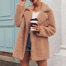 2021 New Women's Faux Fur Coat Female Casual Lapel Fleece Solid Jackets Winter Soft Jackets Outwear Chaquetas Mujer Pull Femme 2024 - buy cheap