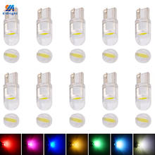 10PCS T10 W5W LED Interior Car Bulbs Dashboard License Plate Trunk Light F10 0.5W 12V White Blue Red Yellow Green Pink Ice Blue 2024 - buy cheap