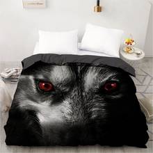 3d hd impressão digital personalizado capa de edredão, consolador/colcha/cobertor caso rainha rei cama 140x200, roupas animal lobo olho 2024 - compre barato