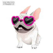 Volkrays Cartoon Car Stickers Fashion French Bulldog Cream Vinyl Sticker Decal Waterproof Sunscreen Accessories,13cm*8cm 2024 - buy cheap