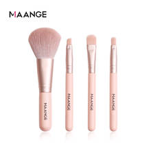 MAANGE 4 Pcs Mini Makeup Brush Set Professional Wooden Handle Blush Eyeshadow Powder Foundation Brush Portable Make Up Brushes 2024 - buy cheap