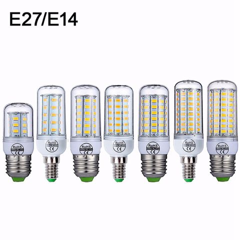 E27 E14 LED Lamp 220V LED Light Bulbs 24 36 48 56 69 72 LEDs Corn Bulb SMD 5730 Chandelier Lighting LED Candle Light Spotlight 2022 - buy cheap