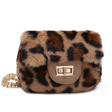 Ladies Lovely 2020 Winter Faux Fur Shoulderbag Lady Leopard Print Handbag Female Party Small Girls Tote Christmas Gift Blosa 2024 - buy cheap