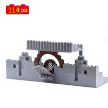 Torre medieval de borda de parede, série militar, torre moc, acessórios de blocos de construção, brinquedos de presente 2024 - compre barato