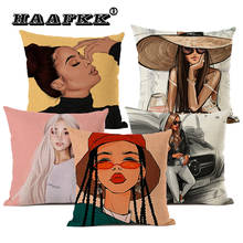European and American Fashion Girl Cushion Cover 45 * 45cm Decorative Pillow Bedroom Sofa Pillow Suitable for Chair Back Cushion 2024 - buy cheap