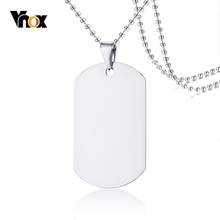 Vnox Basic Stainless Steel Dog Tag Pendant Necklace with Free 24" Ball Chain 2024 - buy cheap