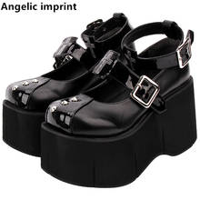 Angelic imprint woman mori girl lolita cosplay punk shoes lady high heels wedges Pumps women dress party shoes Horseshoe sole 47 2024 - buy cheap