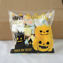 Caja de bolsas de dulces de Halloween para niños, bolsa de Horror, calabaza, fantasma, autoadherente, para regalo, 10x10cm, 50 Uds. 2024 - compra barato