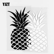 Yjzt adesivo havaiano de abacaxi para carro, 8.5x15.8cm, vinil de alta qualidade, decoração da janela de carro, preto/prata, 20b-0019 2024 - compre barato