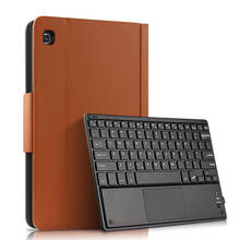 Смарт-Клавиатура Защитный PU кожаный чехол для Samsung Galaxy Tab S5E SM-T720 T725 10,5 планшет Bluetooth клавиатура обложка + пленка + ручка 2024 - купить недорого