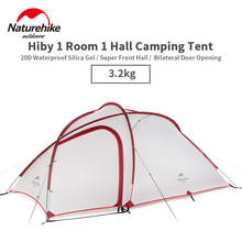 Палатка для кемпинга naturehiby, Ультралегкая двухслойная Водонепроницаемая туристическая палатка для всей семьи, 3-4 человека, походная палатка, NH17K230-P 2024 - купить недорого