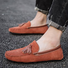 New Retro Men's Shoes Mens Slip on Shoes Men Tassel Casual Flats Male Light Comfortable Shoe Suede Loafers Fashion Man Footwear 2022 - buy cheap