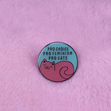 Pro cats feminism enamel pin women political empowerment Girl Gang tumblr lovely addition 2024 - buy cheap