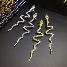 Новые женские серьги-подвески в виде змеи 2024 - купить недорого