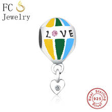 FC Jewelry Fit-pulsera con abalorio de plata 925, letra esmaltada, Piedra Rosa Natural, corazón de amor, para hacer Berloque 2024 - compra barato