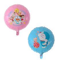 10Pcs 18Inch Round Jingle Cat Balloon Helium Foil Balloons Happy Birthday Party Decorations Kids Toy Doraemon Jingle Cat Balloon 2024 - buy cheap