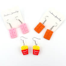 Fashion Mini French fries Cake Cookies Food Drop Earrings For Women Flatback Resin Earrings Jewelry Party Gifts And Children 2024 - buy cheap