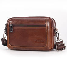 Men Genuine Leather Cowhide Small Shoulder Messenger Bags Cross Body Mobile Phone Pocket Hand Bag Belt Waist Designer Fanny Pack 2024 - buy cheap