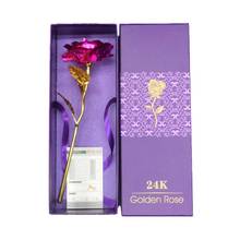 2020 креативный подарок 24K покрытый фольгой розовый романтический подарок Золотая Роза День святого Валентина для влюбленных подарки вечерние украшения для дома цветы 2024 - купить недорого