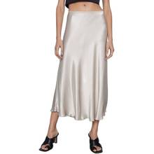2022 Spring Summer Women Elegant High Waist Satin Skirts Office Lady OL Work Femme A-line Long Shiny Silk Imitation Midi Skirt 2024 - buy cheap