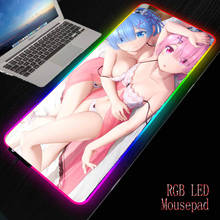XGZ-alfombrilla de ratón con retroiluminación para ordenador, alfombrilla de ratón grande con iluminación RGB para chica Sexy de Anime, para escritorio, Csgo 2024 - compra barato