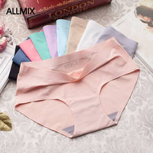 ALLMIX Women's Silk Panties Underwear Seamless Solid Color Briefs Low Waist Female Fashion Panty Low Rise Soft Lady Underpants 2024 - buy cheap