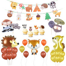 Balão para festa infantil, balão grande de animais da selva, guaxinim, raposa, hélio, para aniversário de criança, decoração de chá de bebê 2024 - compre barato