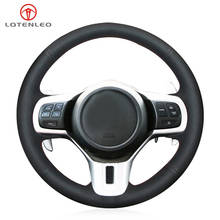LQTENLEO-Funda de cuero genuino para volante de coche, cubierta cosida a mano para Mitsubishi Lancer 10 EVO Evolution Outlander 2010, color negro 2024 - compra barato
